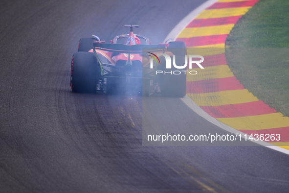 Charles Leclerc of Scuderia Ferrari is driving his single-seater during the free practice of the Belgian GP, the 14th race of the Formula 1...