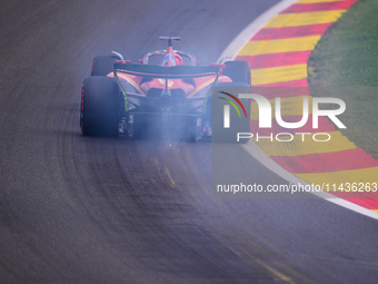 Charles Leclerc of Scuderia Ferrari is driving his single-seater during the free practice of the Belgian GP, the 14th race of the Formula 1...