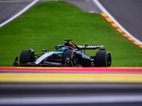 George Russell of Mercedes-AMG Petronas is driving his single-seater during the free practice of the Belgian GP, the 14th race of the Formul...