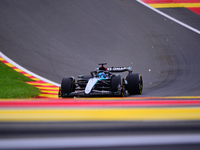 George Russell of Mercedes-AMG Petronas is driving his single-seater during the free practice of the Belgian GP, the 14th race of the Formul...