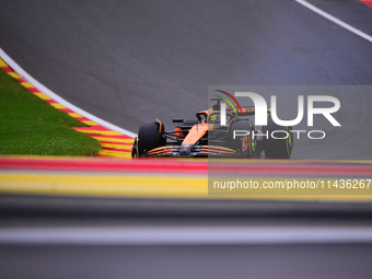 Oscar Piastri of McLaren F1 Team is driving his single-seater during the free practice of the Belgian GP, the 14th race of the Formula 1 Wor...