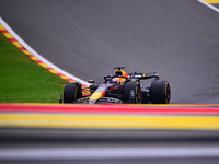 Max Verstappen of Red Bull Racing Honda is driving his single-seater during the free practice of the Belgian GP, the 14th race of the Formul...