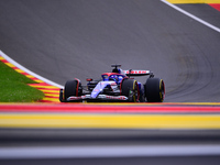 Daniel Ricciardo of Visa Cash-Up Racing Bulls is driving his single-seater during the free practice of the Belgian GP, the 14th race of the...