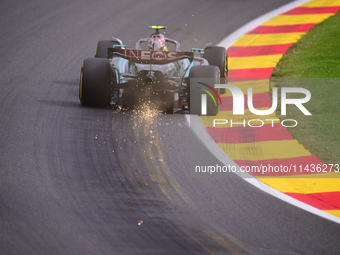 Lewis Hamilton of Mercedes-AMG Petronas F1 Team is driving his single-seater during the free practice of the Belgian GP, the 14th race of th...