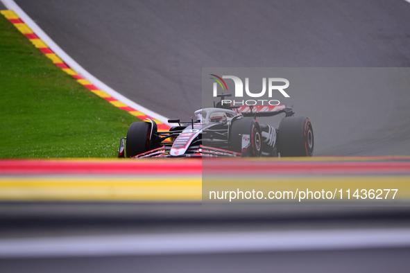 Kevin Magnussen of Haas F1 Team is driving his single-seater during the free practice of the Belgian GP, the 14th race of the Formula 1 Worl...