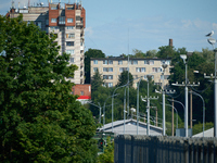 The bridge connecting Estonia with Russia is seen in Narva, Estonia on 24 July, 2024. Estonian authorities have closed the bridge that conne...