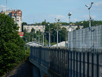 The bridge connecting Estonia with Russia is seen in Narva, Estonia on 24 July, 2024. Estonian authorities have closed the bridge that conne...