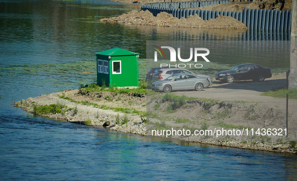 A construction site is seen in Ivangorod, Russia accross the Narva River in Narva, Estonia on 24 July, 2024. Estonian authorities have close...