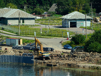 A construction site is seen in Ivangorod, Russia accross the Narva River in Narva, Estonia on 24 July, 2024. Estonian authorities have close...