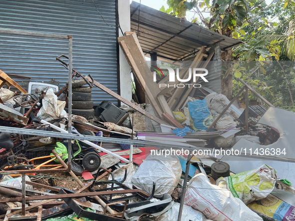 Scrap items are waiting to be sorted in Konni, Pathanamthitta, Kerala, India, on April 05, 2024. 