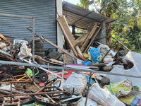 Scrap items are waiting to be sorted in Konni, Pathanamthitta, Kerala, India, on April 05, 2024. (