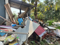 Scrap items are waiting to be sorted in Konni, Pathanamthitta, Kerala, India, on April 05, 2024. (