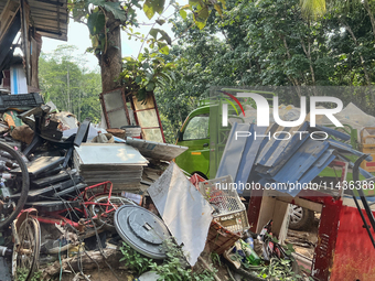 Scrap items are waiting to be sorted in Konni, Pathanamthitta, Kerala, India, on April 05, 2024. (