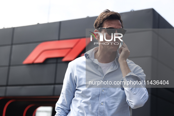 Toto Wolff before first practice ahead of the Formula 1 Belgian Grand Prix at Spa-Francorchamps in Spa, Belgium on July 26, 2024. 