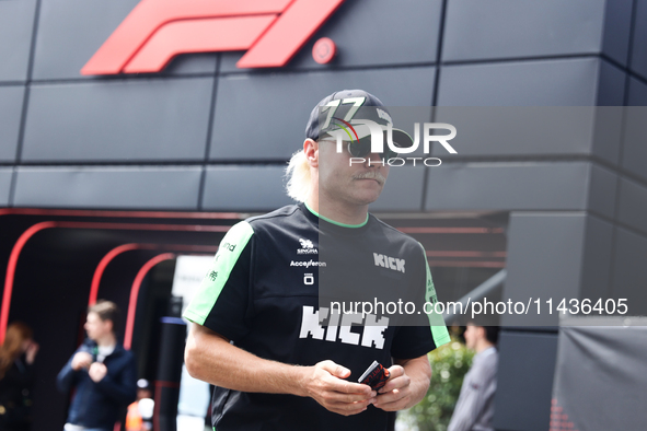 Valtteri Bottas of Kick Sauber before first practice ahead of the Formula 1 Belgian Grand Prix at Spa-Francorchamps in Spa, Belgium on July...