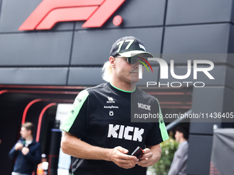 Valtteri Bottas of Kick Sauber before first practice ahead of the Formula 1 Belgian Grand Prix at Spa-Francorchamps in Spa, Belgium on July...