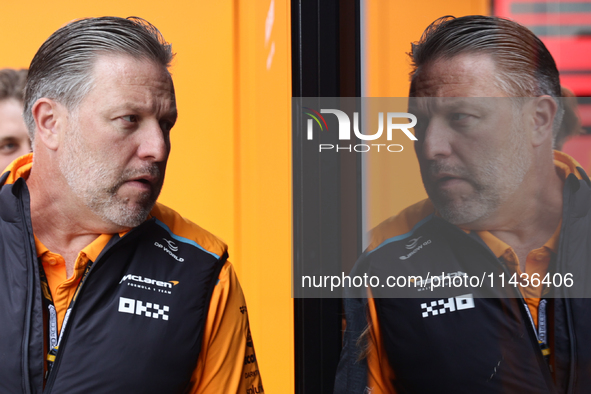 Zak Brown before first practice ahead of the Formula 1 Belgian Grand Prix at Spa-Francorchamps in Spa, Belgium on July 26, 2024. 