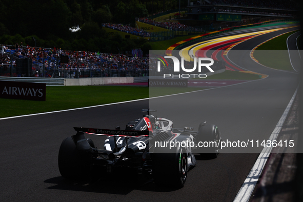 Kevin Magnussen of Haas during first practice ahead of the Formula 1 Belgian Grand Prix at Spa-Francorchamps in Spa, Belgium on July 26, 202...