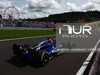 Alexander Albon of Williams during first practice ahead of the Formula 1 Belgian Grand Prix at Spa-Francorchamps in Spa, Belgium on July 26,...