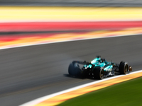 Fernando Alonso of Aston Martin Aramco during first practice ahead of the Formula 1 Belgian Grand Prix at Spa-Francorchamps in Spa, Belgium...