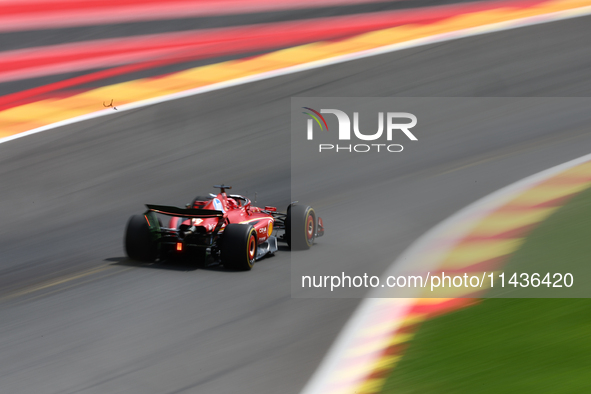 Charles Leclerc of Ferrari during first practice ahead of the Formula 1 Belgian Grand Prix at Spa-Francorchamps in Spa, Belgium on July 26,...