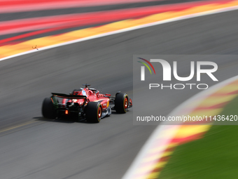 Charles Leclerc of Ferrari during first practice ahead of the Formula 1 Belgian Grand Prix at Spa-Francorchamps in Spa, Belgium on July 26,...