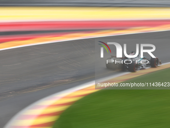 George Russell of Mercedes during first practice ahead of the Formula 1 Belgian Grand Prix at Spa-Francorchamps in Spa, Belgium on July 26,...