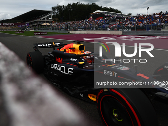 Max Verstappen of Red Bull Racing during first practice ahead of the Formula 1 Belgian Grand Prix at Spa-Francorchamps in Spa, Belgium on Ju...