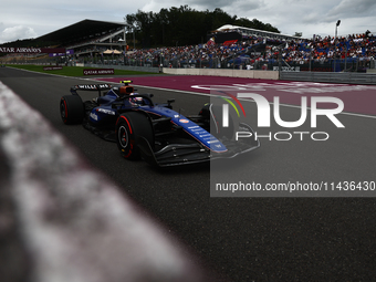 Logan Sargeant of Williams during first practice ahead of the Formula 1 Belgian Grand Prix at Spa-Francorchamps in Spa, Belgium on July 26,...