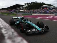 Fernando Alonso of Aston Martin Aramco during first practice ahead of the Formula 1 Belgian Grand Prix at Spa-Francorchamps in Spa, Belgium...