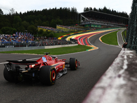 Charles Leclerc of Ferrari during first practice ahead of the Formula 1 Belgian Grand Prix at Spa-Francorchamps in Spa, Belgium on July 26,...