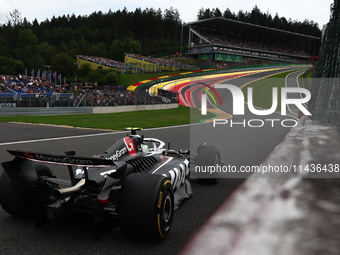 Nico Hulkenberg of Haas during first practice ahead of the Formula 1 Belgian Grand Prix at Spa-Francorchamps in Spa, Belgium on July 26, 202...