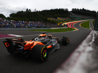 Oscar Piastri of McLaren during first practice ahead of the Formula 1 Belgian Grand Prix at Spa-Francorchamps in Spa, Belgium on July 26, 20...