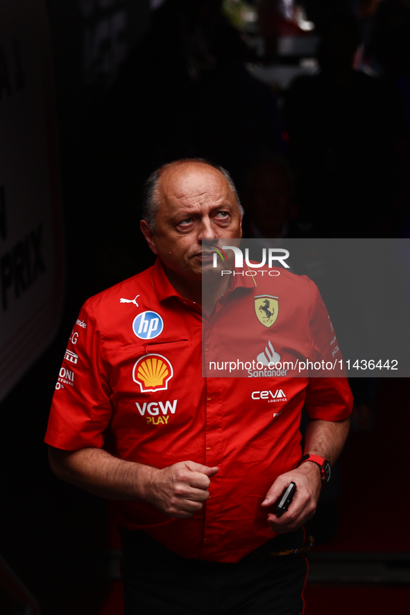 Frederic Vasseur before second practice ahead of the Formula 1 Belgian Grand Prix at Spa-Francorchamps in Spa, Belgium on July 26, 2024. 