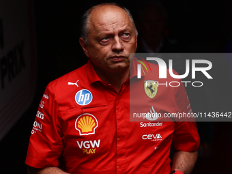 Frederic Vasseur before second practice ahead of the Formula 1 Belgian Grand Prix at Spa-Francorchamps in Spa, Belgium on July 26, 2024. (