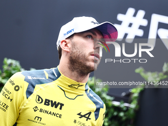 Pierre Gasly of Alpine before second practice ahead of the Formula 1 Belgian Grand Prix at Spa-Francorchamps in Spa, Belgium on July 26, 202...