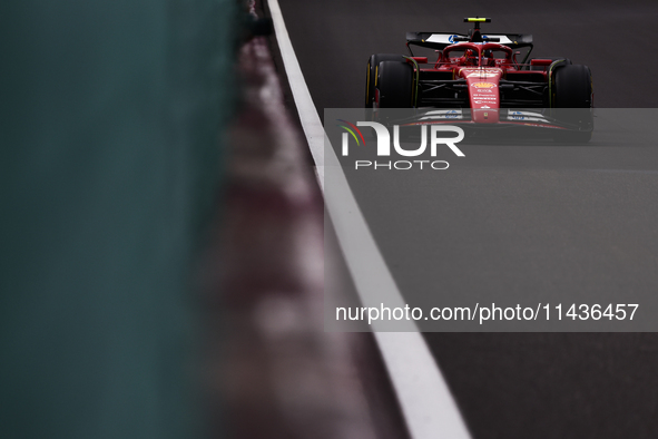 Carlos Sainz of Ferrari during second practice ahead of the Formula 1 Belgian Grand Prix at Spa-Francorchamps in Spa, Belgium on July 26, 20...