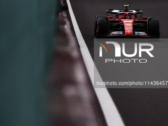 Carlos Sainz of Ferrari during second practice ahead of the Formula 1 Belgian Grand Prix at Spa-Francorchamps in Spa, Belgium on July 26, 20...