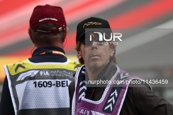 Jerry Bruckheimer during second practice ahead of the Formula 1 Belgian Grand Prix at Spa-Francorchamps in Spa, Belgium on July 26, 2024. 