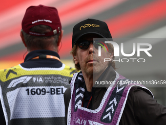 Jerry Bruckheimer during second practice ahead of the Formula 1 Belgian Grand Prix at Spa-Francorchamps in Spa, Belgium on July 26, 2024. (