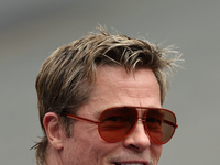 Brad Pitt during second practice ahead of the Formula 1 Belgian Grand Prix at Spa-Francorchamps in Spa, Belgium on July 26, 2024. (