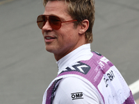 Brad Pitt during second practice ahead of the Formula 1 Belgian Grand Prix at Spa-Francorchamps in Spa, Belgium on July 26, 2024. (