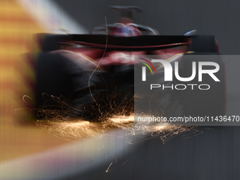 Charles Leclerc of Ferrari during second practice ahead of the Formula 1 Belgian Grand Prix at Spa-Francorchamps in Spa, Belgium on July 26,...