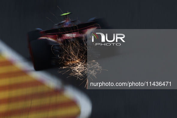 Carlos Sainz of Ferrari during second practice ahead of the Formula 1 Belgian Grand Prix at Spa-Francorchamps in Spa, Belgium on July 26, 20...