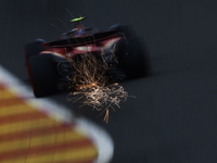 Carlos Sainz of Ferrari during second practice ahead of the Formula 1 Belgian Grand Prix at Spa-Francorchamps in Spa, Belgium on July 26, 20...