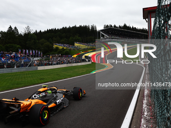 Lando Norris of McLaren during second practice ahead of the Formula 1 Belgian Grand Prix at Spa-Francorchamps in Spa, Belgium on July 26, 20...