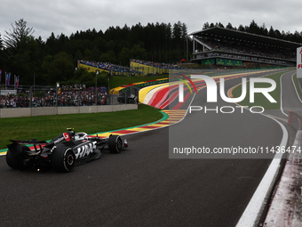 Nico Hulkenberg of Haas during second practice ahead of the Formula 1 Belgian Grand Prix at Spa-Francorchamps in Spa, Belgium on July 26, 20...