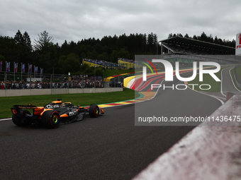 Oscar Piastri of McLaren during second practice ahead of the Formula 1 Belgian Grand Prix at Spa-Francorchamps in Spa, Belgium on July 26, 2...