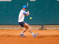 Vilius Gaubas from Lithuania is in action during the Internazionali di Verona - ATP Challenger 100 tennis tournament at Sports Club Verona i...