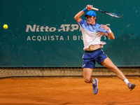 Vilius Gaubas from Lithuania is in action during the Internazionali di Verona - ATP Challenger 100 tennis tournament at Sports Club Verona i...